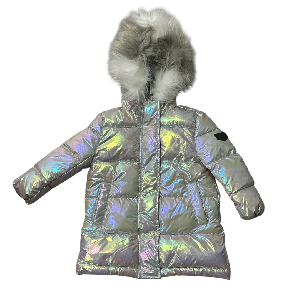 NWT Sam Edelman Iridescent Grey Puffer Jacket 24 Months, Toddler, 2 Year